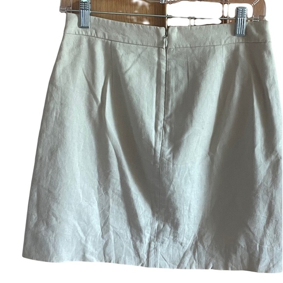J.Crew Classic Cream Button-Down linen/cotton Skirt size 0 - Picture 2 of 9